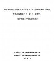 山東祥東新材料科技有限公司年產(chǎn)8.7萬噸抗氧化劑、烷基酚及粗酚精制項目(一期)(一期裝置)竣工環(huán)境保護驗收監(jiān)測報告